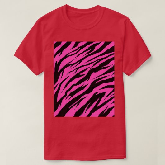 Zebra Tiger Print Pink Graphic T-shirt (Design voorkant)