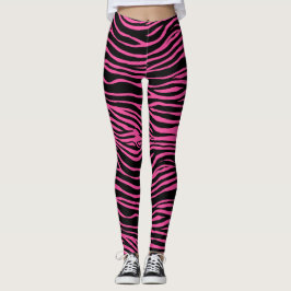 Zebra, tijgerstrips achtergrondkleur leggings