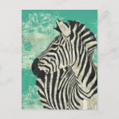  Zebra Turquoise Briefkaart (Voorkant)