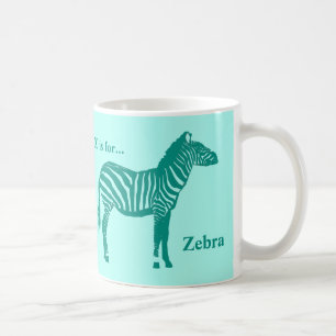 Zebra — Turquoise en Aqua Koffiemok