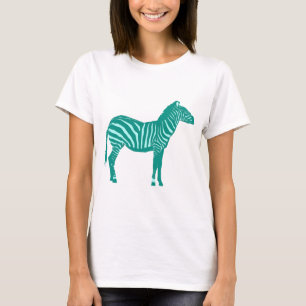 Zebra — Turquoise en Aqua T-shirt