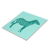 Zebra — Turquoise en Aqua Tegeltje (Zijkant)