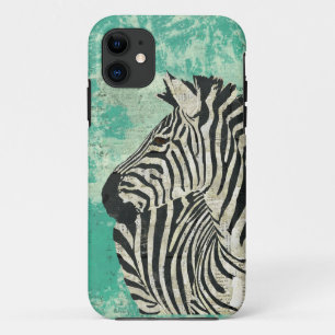 Zebra Turquoise iPhone Case