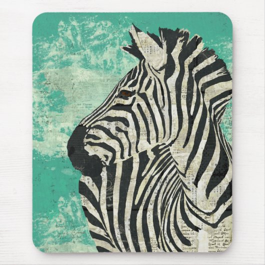 Zebra Turquoise Mousepad Muismat (Voorkant)