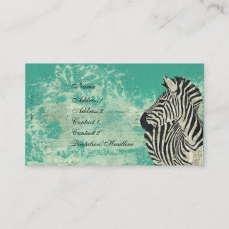  Zebra Turquoise Visitekaartje/Labels Visitekaartje