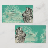  Zebra Turquoise Visitekaartje/Labels Visitekaartje (Voorkant / Achterkant)