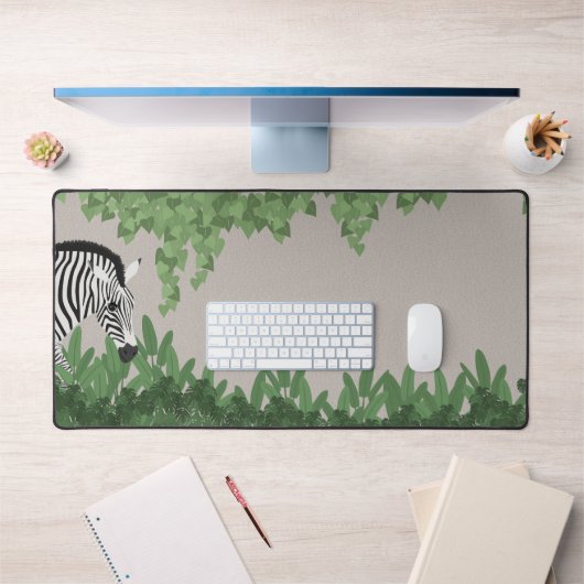 Zebra tussen bladeren bureaumat (Kantoor 1)