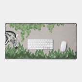 Zebra tussen bladeren bureaumat (Keyboard & Muis)