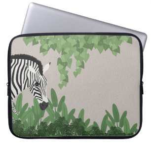 Zebra tussen bladeren laptop sleeve