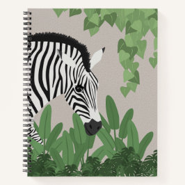 Zebra tussen bladeren notitieboek