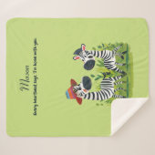 Zebra Twins in the Wild en gepersonaliseerde naam Sherpa Deken (Voorkant (horizontaal))