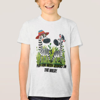 Zebra Twins in the Wild en gepersonaliseerde naam Tri-Blend Shirt