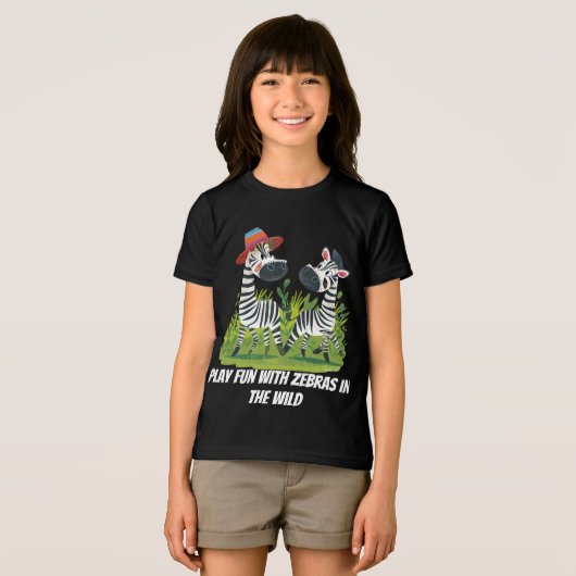 Zebra Twins in the Wild en gepersonaliseerde naam Tri-Blend Shirt (Voorkant volledig)
