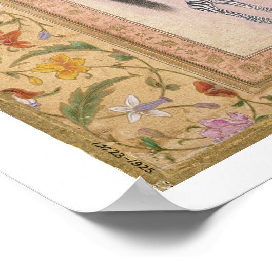 Zebra, uit het 'Minto Album', 1621 (gouache on pa) Poster (Hoek)