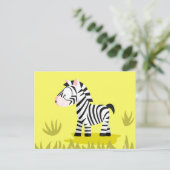 Zebra uit mijn dierserie briefkaart (Staand voorkant)