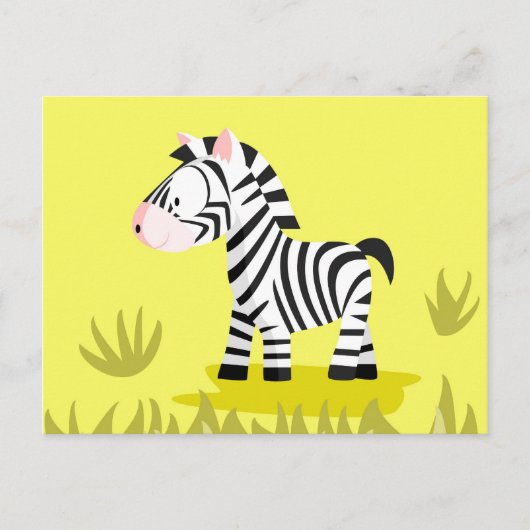 Zebra uit mijn dierserie briefkaart (Voorkant)