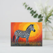 Zebra Under a Bright Sun Briefkaart (Staand voorkant)