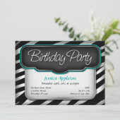 Zebra unique Imprimer Invitations d'anniversaire T (Debout devant)