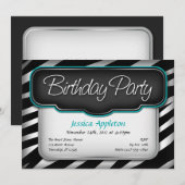 Zebra unique Imprimer Invitations d'anniversaire T (Devant / Derrière)