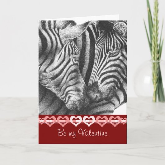 Zebra Valentijn Kaart (Voorkant)
