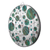 Zebra van bruine en Blauwgroen pokadots Dartbord (Voorkant Rechts)