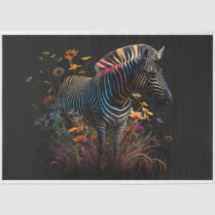 Zebra van Prism van Kleuren Bloemen Decoupage Tissuepapier