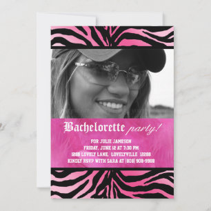 Zebra Veer Bachelorette Pink Kaart