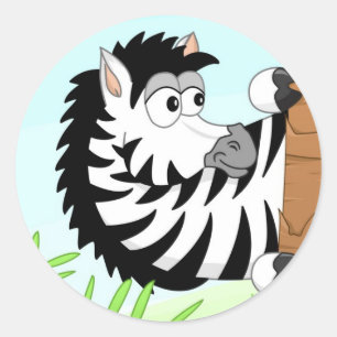 Zebra verbergen ronde sticker