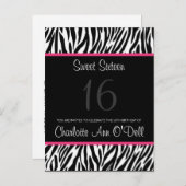 zebra; verjaardagsuitnodiging uitnodiging briefkaart (Voorkant / Achterkant)