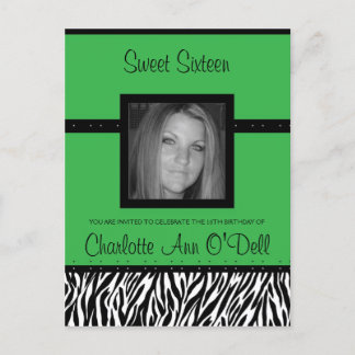 zebra; verjaardagsuitnodiging uitnodiging briefkaart