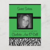 zebra; verjaardagsuitnodiging uitnodiging briefkaart (Voorkant)