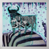 Zebra Verplaatsen Poster (Voorkant)