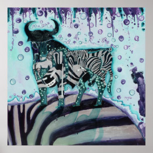 Zebra Verplaatsen Poster