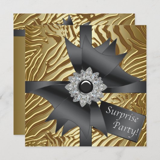 Zebra Verrassingsfeest Kaart (Voorkant / Achterkant)