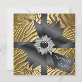 Zebra Verrassingsfeest Kaart (Voorkant)