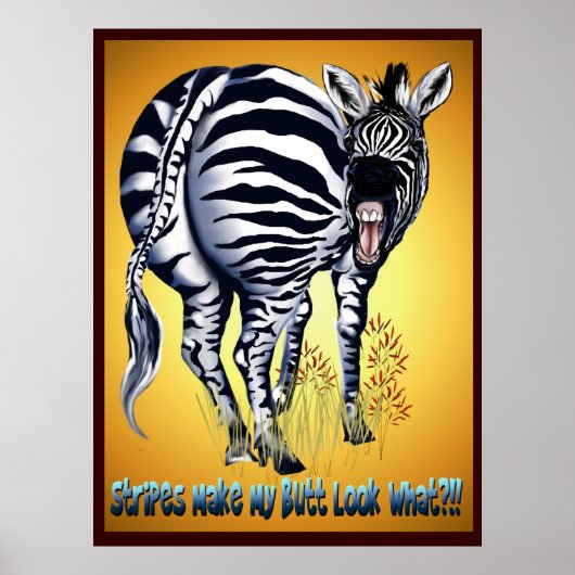 Zebra Vet Butt Poster (Voorkant)