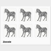 zebra vierkante sticker (Vel)