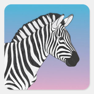 Zebra Vierkante Sticker