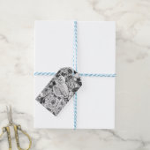 Zebra vinken en rozen struiken inkttekening cadeaulabel (Met Touw)