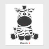 Zebra vinylSticker, op maat gesneden Sticker (Vel)