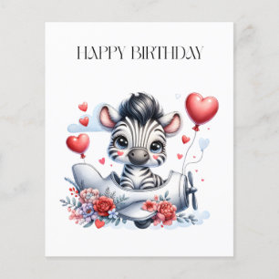 Zebra Vliegtuig Verjaardag Flyer