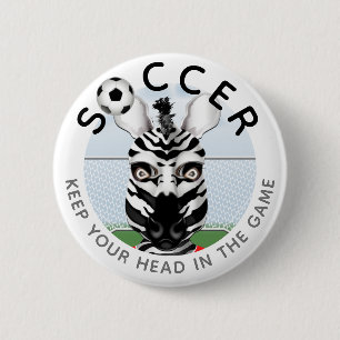 Zebra Voetbalspeler Inspirerend Ronde Button 5,7 Cm