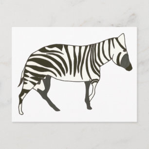 Zebra voor kunstkunst van wilde dieren, briefkaart