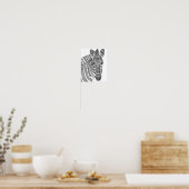 Zebra Wall Art, Wall Art, Zebra Poster (Keuken)