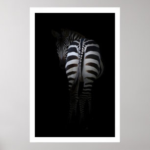 Zebra-wandkunst Minimalistische Achteraanzicht - Z Poster