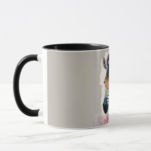 Zebra Watercolor Art Mug (Gauche)