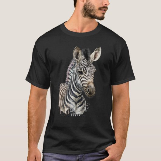 Zebra Watercolor T-shirt (Voorkant)