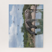 Zebra-waterplaats Legpuzzel (Verticaal)