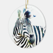 Zebra Waterverf Keramisch Ornament (Links)