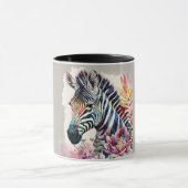 Zebra Waterverf Kunst Mok (Midden)